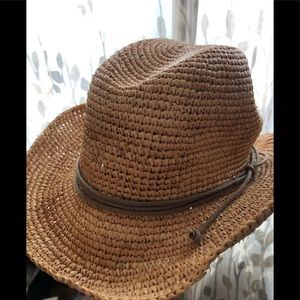 Straw Cowboy Hat w/ brown rope accent